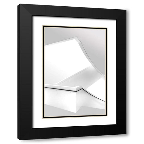 Crossed Lines Black Modern Wood Framed Art Print with Double Matting by Van Son, Greetje