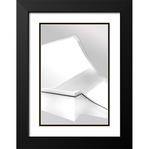 Crossed Lines Black Modern Wood Framed Art Print with Double Matting by Van Son, Greetje