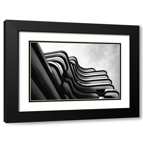 Shadowside Black Modern Wood Framed Art Print with Double Matting by Flour, Bruno
