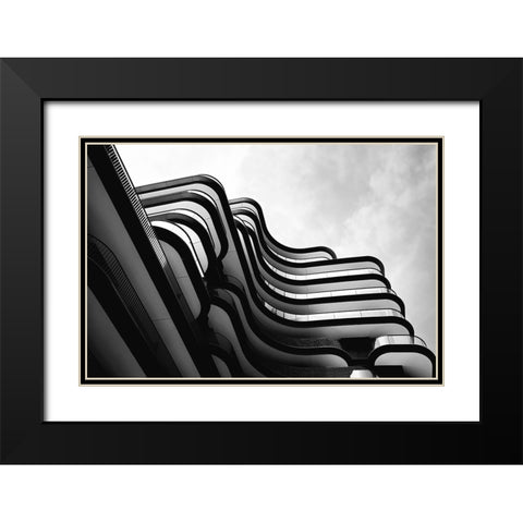 Shadowside Black Modern Wood Framed Art Print with Double Matting by Flour, Bruno