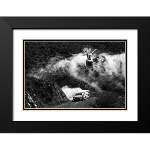 Turkey Rally Black Modern Wood Framed Art Print with Double Matting by Szabo, Attila