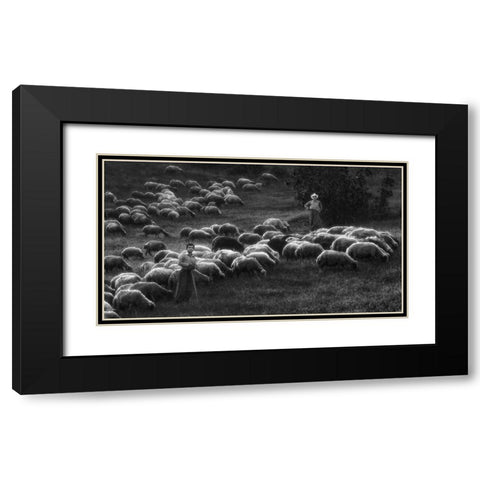 Bergers Black Modern Wood Framed Art Print with Double Matting by Arabzadeh, Abbas