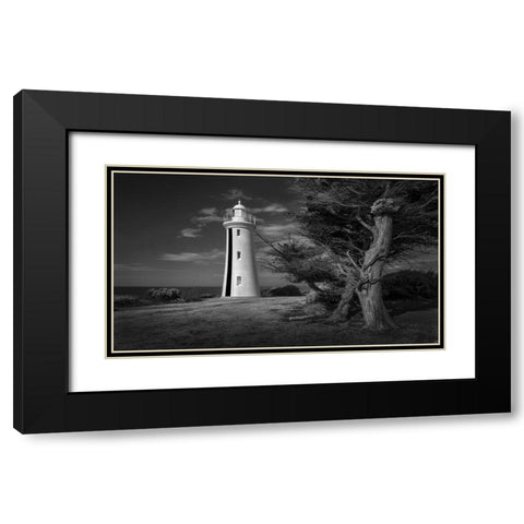 Mersey Bluff Lighthouse Black Modern Wood Framed Art Print with Double Matting by Papamanolis, Emanuel