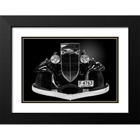 The Packard Light-Eight Black Modern Wood Framed Art Print with Double Matting by Weber, Roland