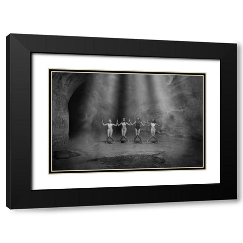 Ballet Black Modern Wood Framed Art Print with Double Matting by Uhrin, Milan
