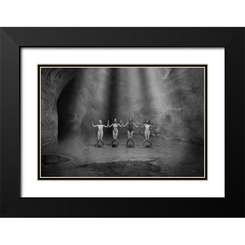 Ballet Black Modern Wood Framed Art Print with Double Matting by Uhrin, Milan