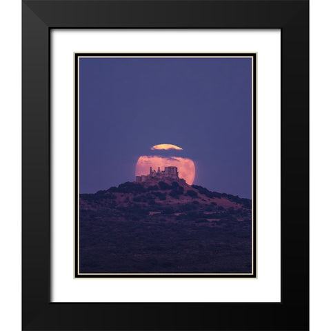 Sturgeon Supermoon Black Modern Wood Framed Art Print with Double Matting by Rodriguez De, Enrique