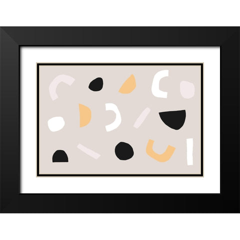 Abstract Get Together No 2 Black Modern Wood Framed Art Print with Double Matting by uplusmestudio