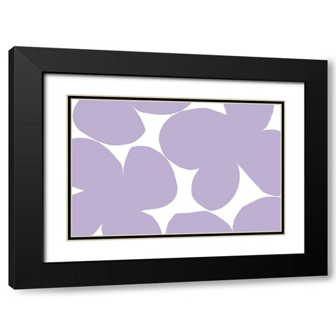 Clumsy Flowers No 1 Black Modern Wood Framed Art Print with Double Matting by uplusmestudio