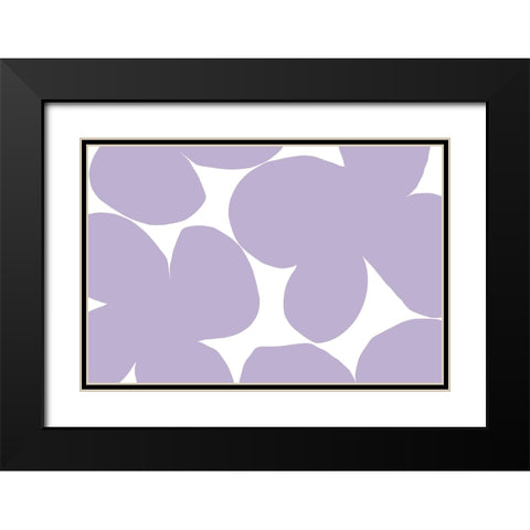 Clumsy Flowers No 1 Black Modern Wood Framed Art Print with Double Matting by uplusmestudio