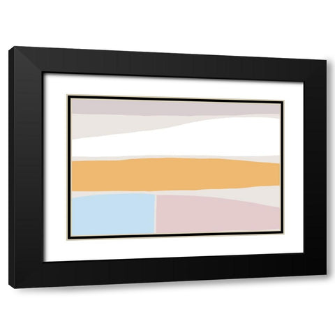 Feel Good Stripes Black Modern Wood Framed Art Print with Double Matting by uplusmestudio