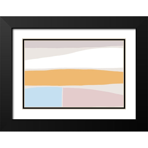 Feel Good Stripes Black Modern Wood Framed Art Print with Double Matting by uplusmestudio