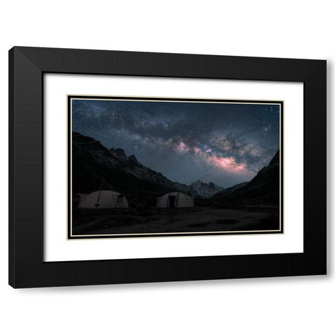 Vista Dome Black Modern Wood Framed Art Print with Double Matting by Patra, Suvankar