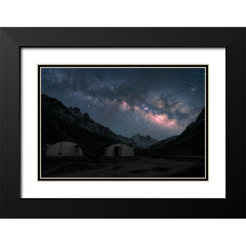 Vista Dome Black Modern Wood Framed Art Print with Double Matting by Patra, Suvankar