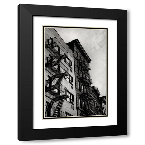 New York City Fire Escapes 05 Black Modern Wood Framed Art Print with Double Matting by Martin, Rikard