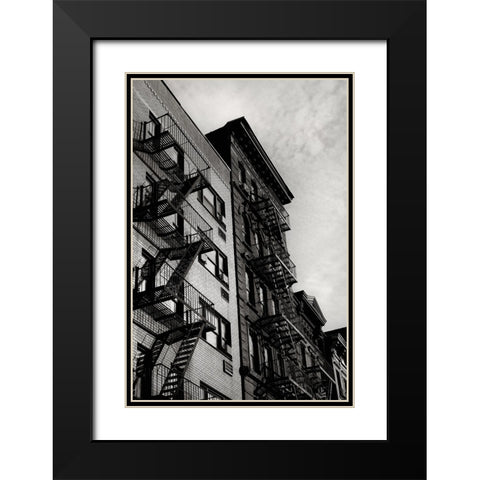 New York City Fire Escapes 05 Black Modern Wood Framed Art Print with Double Matting by Martin, Rikard