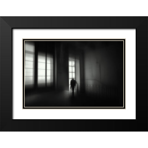 So Much And So Little Black Modern Wood Framed Art Print with Double Matting by Pimenta, Jorge
