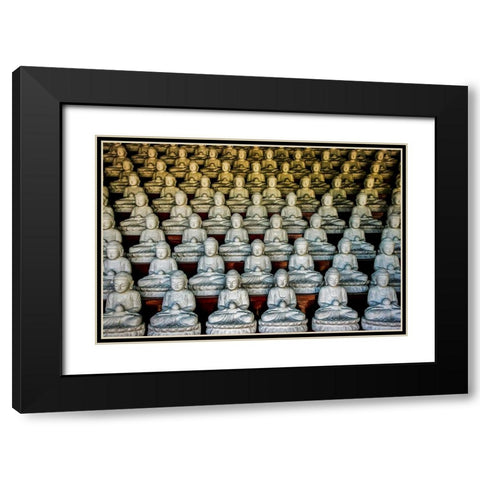 Yaksajeon Hall Black Modern Wood Framed Art Print with Double Matting by Woo Ryu, Shin