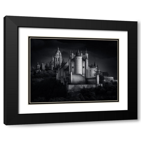 Segovia Medieval Black Modern Wood Framed Art Print with Double Matting by Garcia, Helena