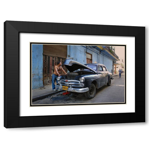 Waiting For Autopart Black Modern Wood Framed Art Print with Double Matting by Creativeartsolution, Khoshro