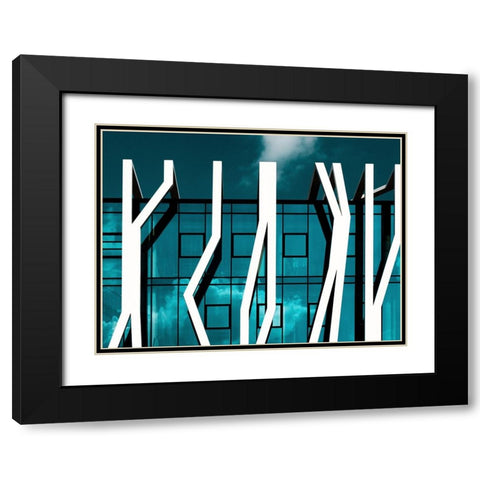 abstract facade Black Modern Wood Framed Art Print with Double Matting by Auerbach, Markus