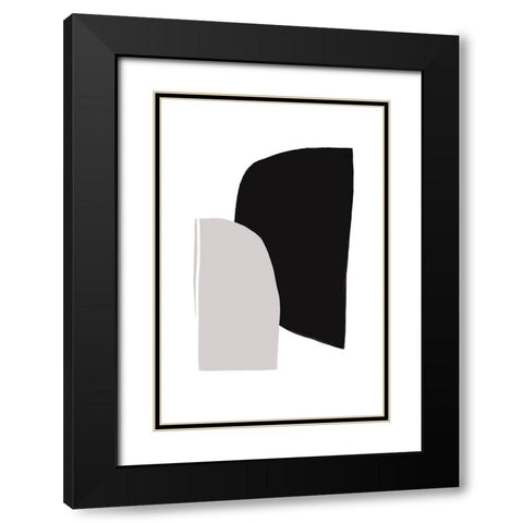 Abstractions No 5 Black Modern Wood Framed Art Print with Double Matting by uplusmestudio
