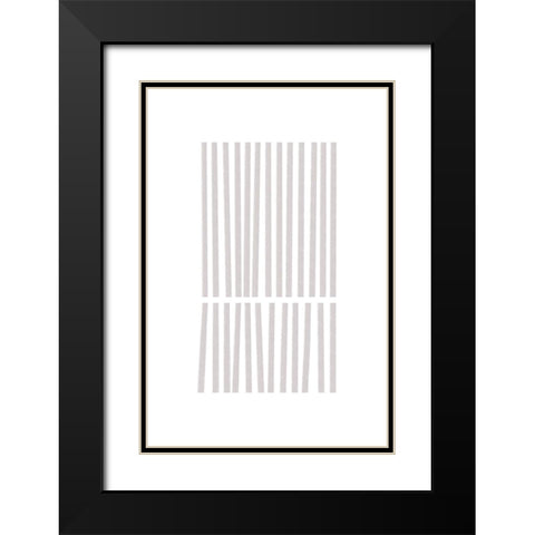 Calming Lines No 3 Black Modern Wood Framed Art Print with Double Matting by uplusmestudio