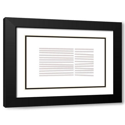 Calming Lines No 3 Black Modern Wood Framed Art Print with Double Matting by uplusmestudio