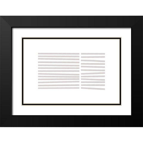 Calming Lines No 3 Black Modern Wood Framed Art Print with Double Matting by uplusmestudio