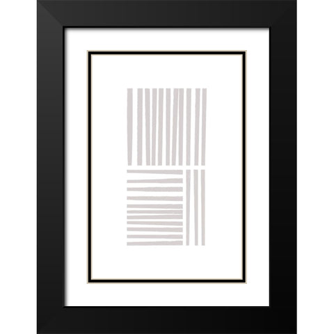 Calming Lines No 4 Black Modern Wood Framed Art Print with Double Matting by uplusmestudio