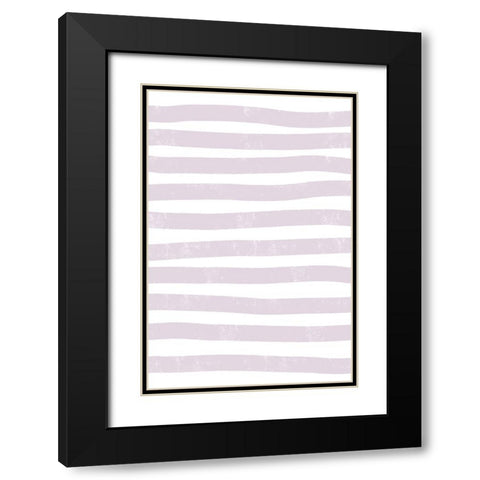 Lilac Lines Black Modern Wood Framed Art Print with Double Matting by uplusmestudio