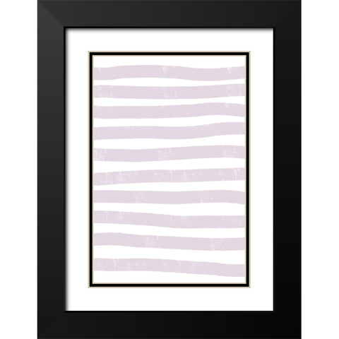 Lilac Lines Black Modern Wood Framed Art Print with Double Matting by uplusmestudio