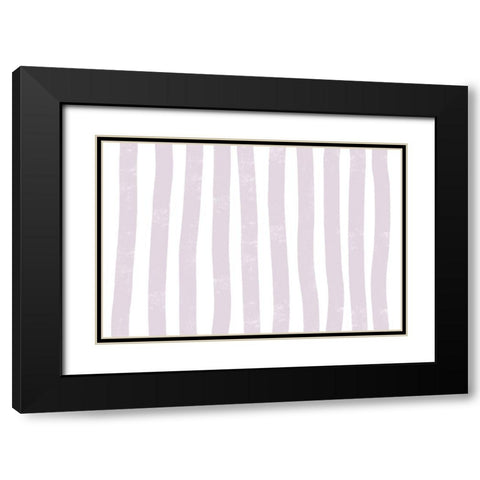 Lilac Lines Black Modern Wood Framed Art Print with Double Matting by uplusmestudio