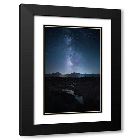 Restless Night Black Modern Wood Framed Art Print with Double Matting by Zhang, Ling