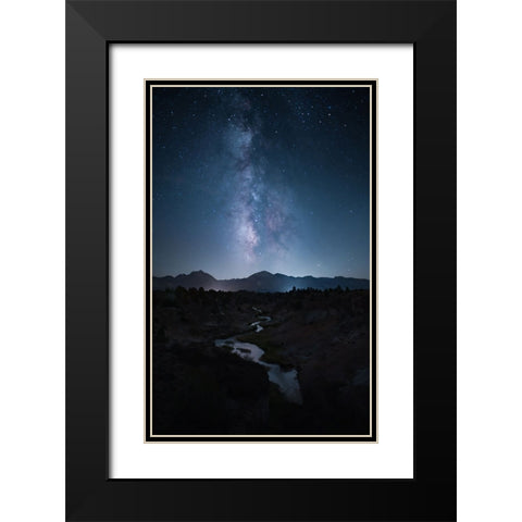 Restless Night Black Modern Wood Framed Art Print with Double Matting by Zhang, Ling