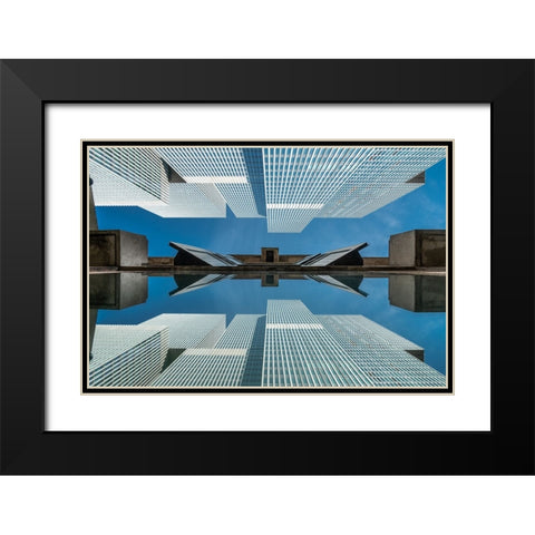 The Rotterdam Black Modern Wood Framed Art Print with Double Matting by Koer, Jaap