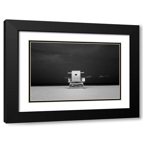 A different Miami Beach at Night Black Modern Wood Framed Art Print with Double Matting by Peralta, Adrian
