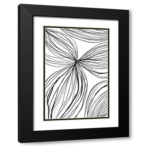 Flowerina 1 Black Modern Wood Framed Art Print with Double Matting by uplusmestudio