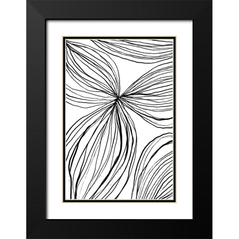 Flowerina 1 Black Modern Wood Framed Art Print with Double Matting by uplusmestudio