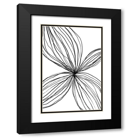 Flowerina 2 Black Modern Wood Framed Art Print with Double Matting by uplusmestudio