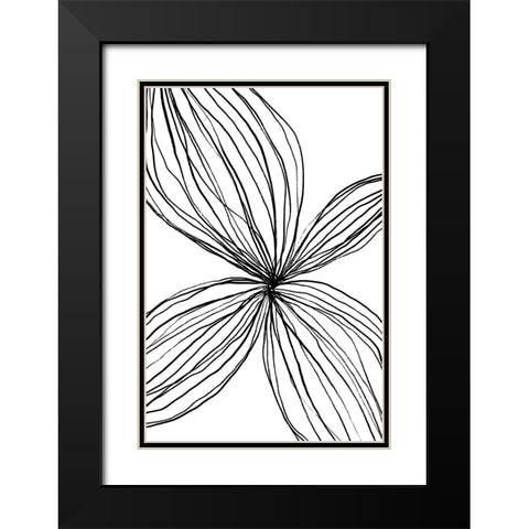 Flowerina 2 Black Modern Wood Framed Art Print with Double Matting by uplusmestudio