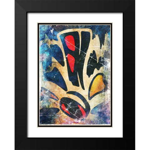 The abstraction Black Modern Wood Framed Art Print with Double Matting by Kulik, Rafal