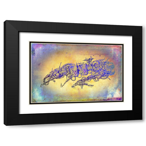 Velocide spaceship Black Modern Wood Framed Art Print with Double Matting by Kulik, Rafal