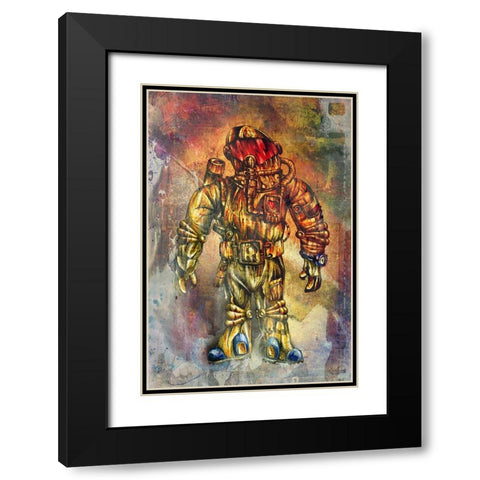 Lunautic at love Black Modern Wood Framed Art Print with Double Matting by Kulik, Rafal