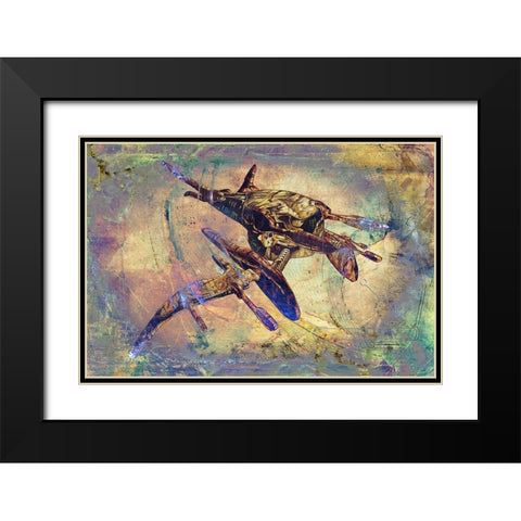 Space ship art Black Modern Wood Framed Art Print with Double Matting by Kulik, Rafal