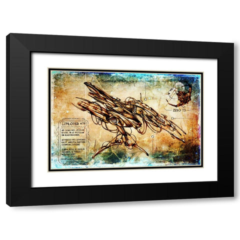 Spaceship Explorer 1 Black Modern Wood Framed Art Print with Double Matting by Kulik, Rafal