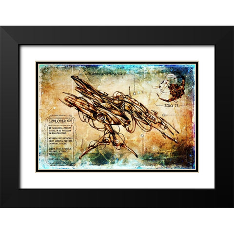 Spaceship Explorer 1 Black Modern Wood Framed Art Print with Double Matting by Kulik, Rafal