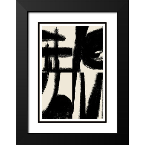 Zen Nr2 Black Modern Wood Framed Art Print with Double Matting by The Miuus Studio
