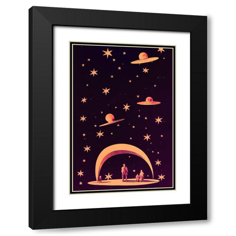 A Galactic Dream Black Modern Wood Framed Art Print with Double Matting by Treechild