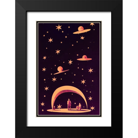 A Galactic Dream Black Modern Wood Framed Art Print with Double Matting by Treechild